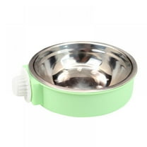 Crate Dog Bowl,Stainless Steel Removable Hanging Food Water Bowl Cage Coop Cup for Dogs,Cats,Birds,Small Animals (Green, Large)