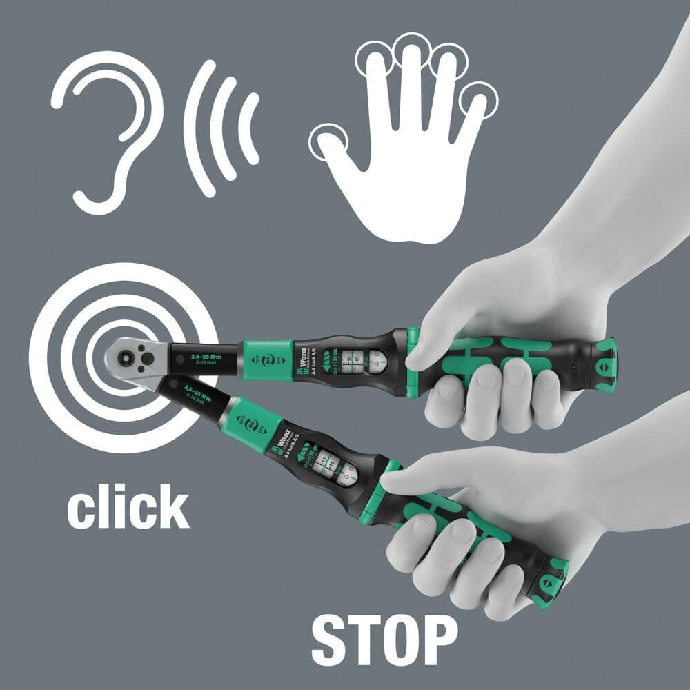Wera Tools Click-Torque Lock A 6 R/l 2.5-25 Nm Adjustable Torque Wrench