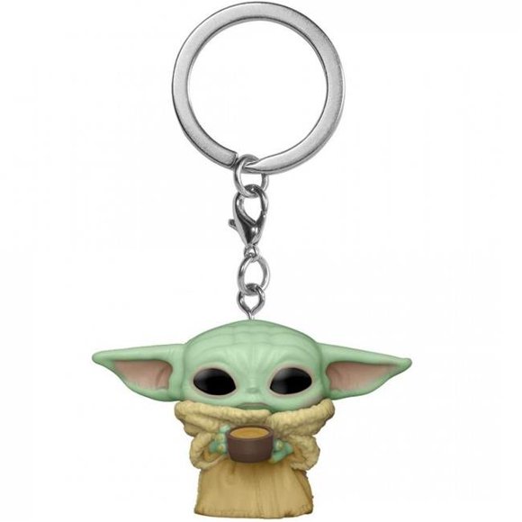 The Mandalorian Grogu Child with Cup Funko Pop Keychain