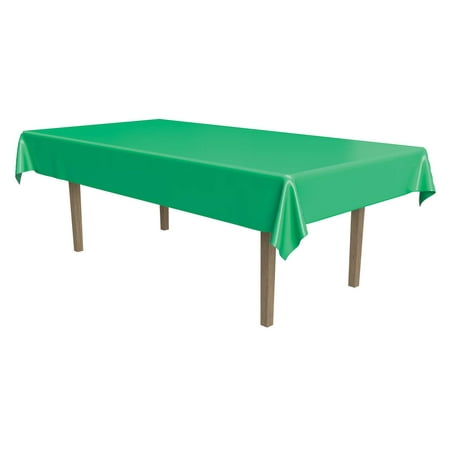 Plastic Rectangular Tablecover 54" X 108" Green - 12 Pack (1 Per Package)