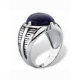 thumbnail image 2 of PalmBeach Jewelry Men's Oval-Shaped Natural Black Onyx, Genuine Blue Lapis or Genuine Jasper Cabochon Yellow Gold-Plated or Platinum-Plated Classic Ring, 2 of 5
