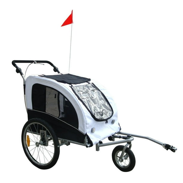 Tenive Pet Dog Bike Bicycle Trailer Stroller White / Black Walmart