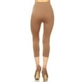 thumbnail image 4 of Women Capri Strechy Leggings Tights Slimming Seamless Pants, Khaki, Plus Size, 4 of 4