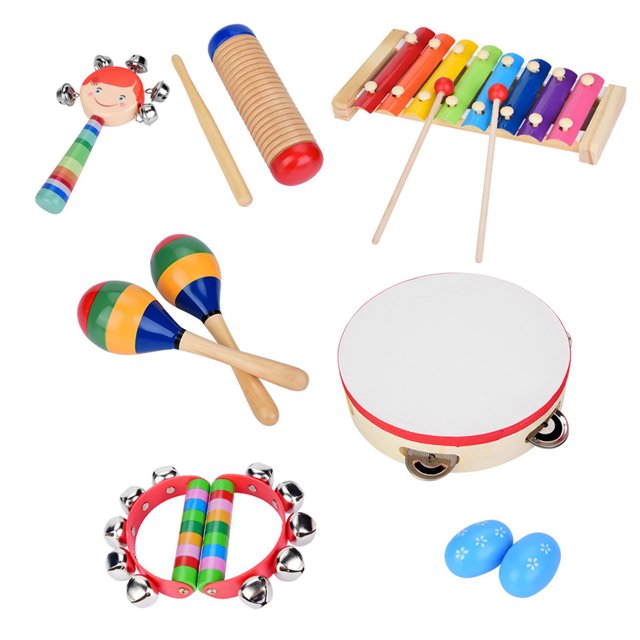 13 Pcs Baby Musical Instruments, Percussion Musical Instruments Toys, Early Education Toys Musical Toys With Xylophone Drum Ect For Kids