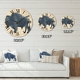 thumbnail image 4 of Designart 'Navy Blue Bison Silhouette On White' Farmhouse Wood Wall Clock, 4 of 5
