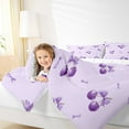 thumbnail image 4 of Feelyou Purple Cartoon Cherry Queen Comforter Set, Kawaii Ribbon Bowknot Bedding Sets, Princess Bow-tie Theme Reversible Bedding Comforter Set, Microfiber Bedroom Decor, 3 Pieces, 4 of 8