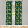 thumbnail image 3 of Ambesonne Floral Curtains, Fantasy Colorful Flowers, Pair of 28"x84", Multicolor, 3 of 5