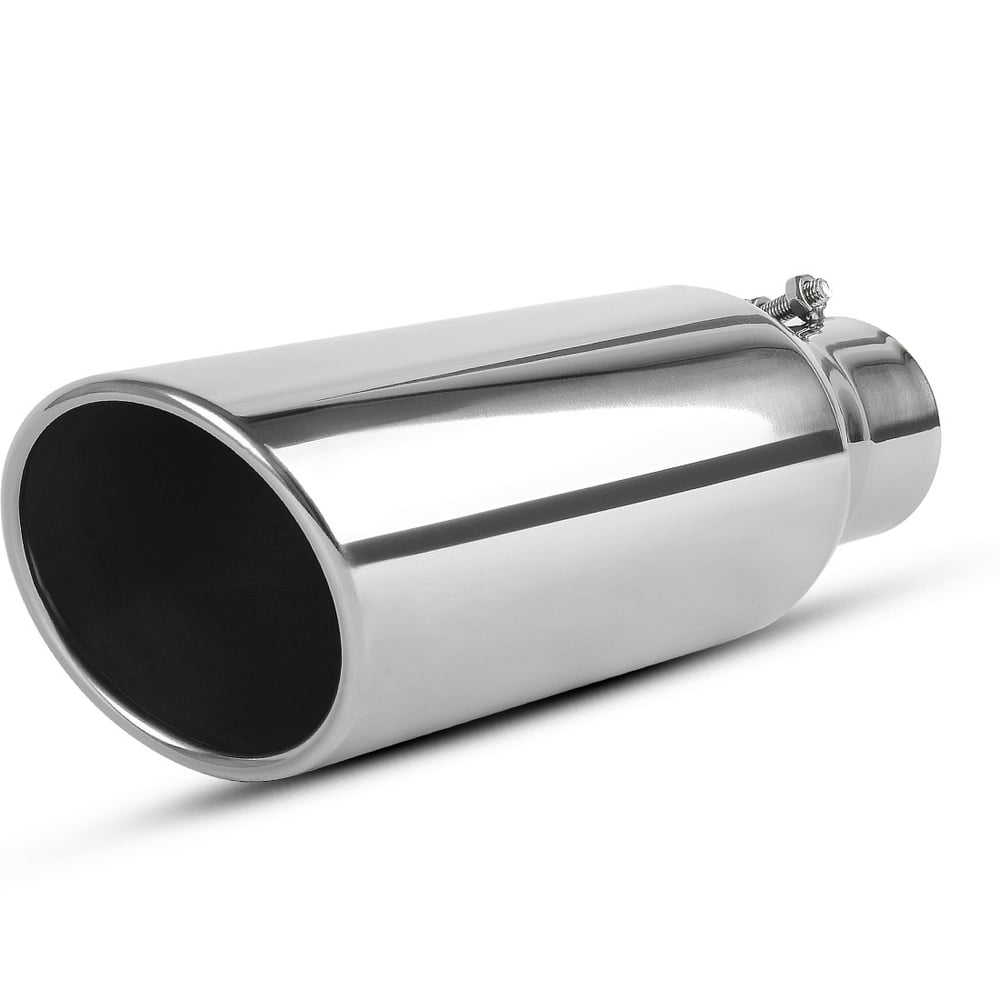2.5 Inch Inlet Chrome Exhaust Tip,2.5" x 4" x 12" Universal Stainless