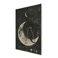 thumbnail image 2 of 8x12 inch Canvas Frameless Painting Moon & Black Cat,Rustic Yard,Cat'S Nest,Bathroom Decor Paintings Canvas,Classic Moon & Black Cat Decor Poster Prints,Funny Gift For Cat & Moon Enthusiast, 2 of 6