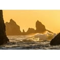 thumbnail image 2 of Jaynes Gallery 18x13 Gold Ornate Wood Framed with Double Matting Museum Art Print Titled - Oregon-Bandon Beach-sunset-crashing waves, 2 of 4