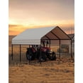 thumbnail image 2 of Tuekys 13x16 FT Metal Carport Heavy Duty Car Ports Reinforced Frame, Galvanized Steel Roof and Enhanced Base All-Weather Outdoor Shelter for Cars, Bass Boats, Full-Sized Pickup Trucks, Tractors, 2 of 7