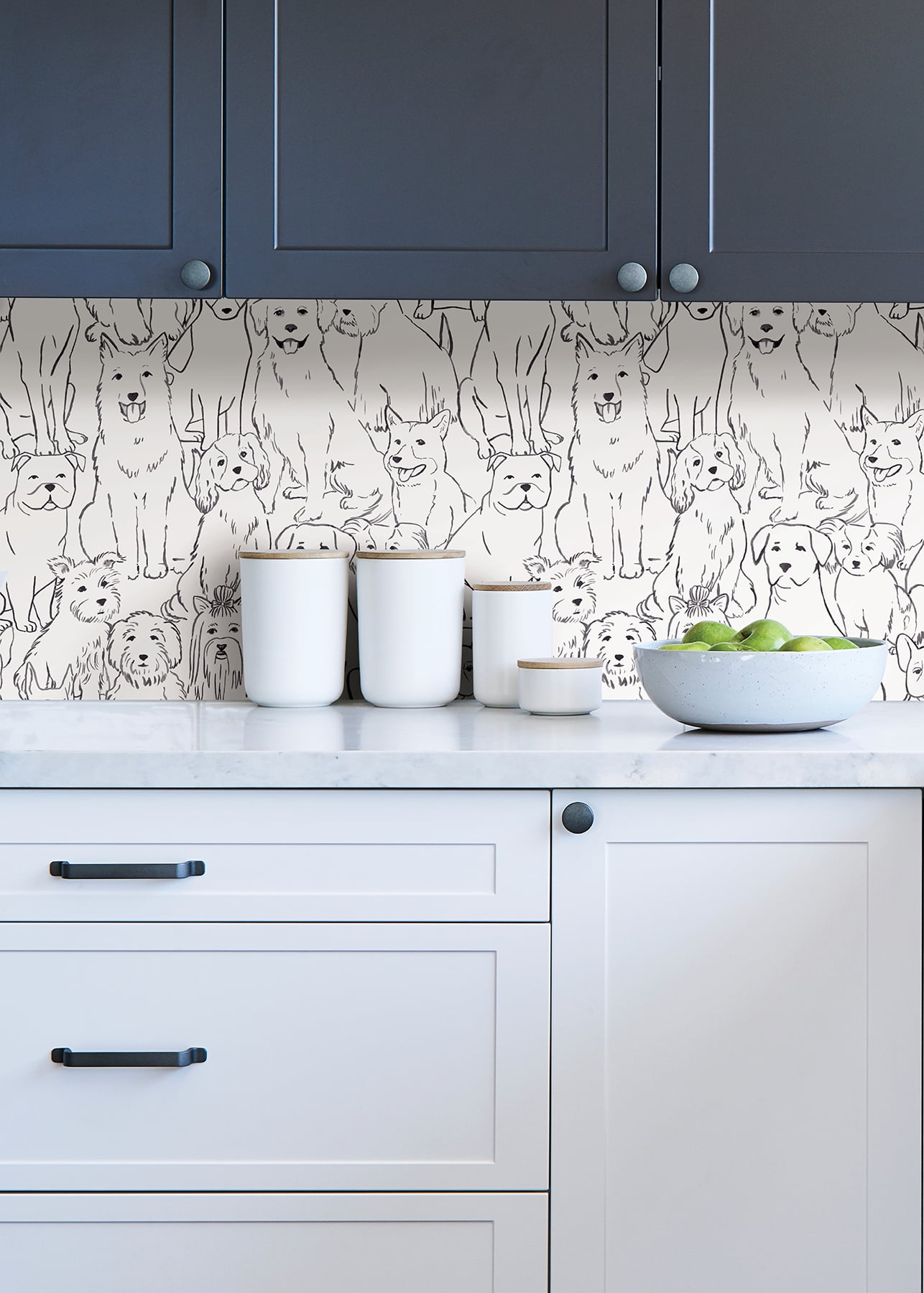 NuWallpaper Black And White Paws On Vinyl Peel And Stick Wallpaper, 216-in by 20.5-in, 30.75 sq. ft.
