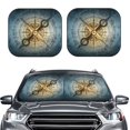thumbnail image 2 of Gukieu Vintage Compass Print Car Windshield Sun Visor, Foldable Anti-UV Car Sun Visor Suitable for Vans, Trucks Car Accessories-Medium, 2 of 6