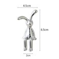 thumbnail image 4 of Long-eared Rabbit Decor 2pcs Long Ear Bunny Figurine Uv Electroplating Adhesive Sitting Rabbit Figure Model Toy Statue Car Dashboard Decoration, 4 of 8
