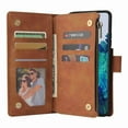 thumbnail image 6 of Galaxy S21 Ultra Wallet Case, Dteck Soft Leather Zipper Wallet Case Magnetic Buckle Horizontal Flip Cover with 5 Card Slots/Photo Pocks for Samsung Galaxy S21 Ultra, Brown, 6 of 6