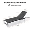thumbnail image 6 of Crestlive Products Outdoor Chaise Lounge Chair, 5-Position Adjustable Patio Recliner, Outdoor Lounge Furniture Perfect for Patio, Beach, Yard, Pool, Black, 6 of 7