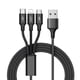 thumbnail image 1 of Cable de carga rápida USB SUGARMOM, universal, 3 en 1, multifunción, para teléfono móvil, color negro, 1 of 8