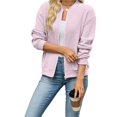 thumbnail image 5 of Wevis Women's Zip Up Fall Jacket, Long Sleeve Ribbed Knit Autumn Cardigan, Casual Loose Lightweight Sweater Coat, 5 of 7