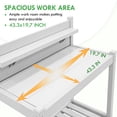 thumbnail image 5 of EAGLE PEAK Outdoor Indoor Vinyl Potting Bench Tsble, Gardening Work Station with Open Shelf, Lower Storage, White, 5 of 7