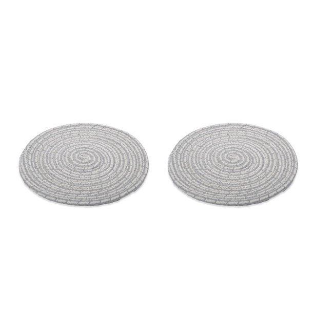 Kearding Soporte para sartén, posavasos para té, almohadilla caliente, suministros de cocina, alfombrilla resistente al calor, accesorios de Raya gris/blanca Около 24 см 2Conjunto