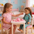 thumbnail image 6 of AmaMary 18 Inch Doll Pajamas for American Girl Dolls, Soft Cotton Two-Piece Sleepwear Set with Mint Green Floral Print, Fits Our Generation My Life 18" Dolls – Cozy Doll Clothes Gift for Kids, 6 of 9