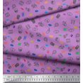 thumbnail image 2 of Soimoi Purple polyester Crepe Fabric Coke,Film Reel & Mask Modern Style Decor Fabric Printed Yard 52 Inch Wide, 2 of 3