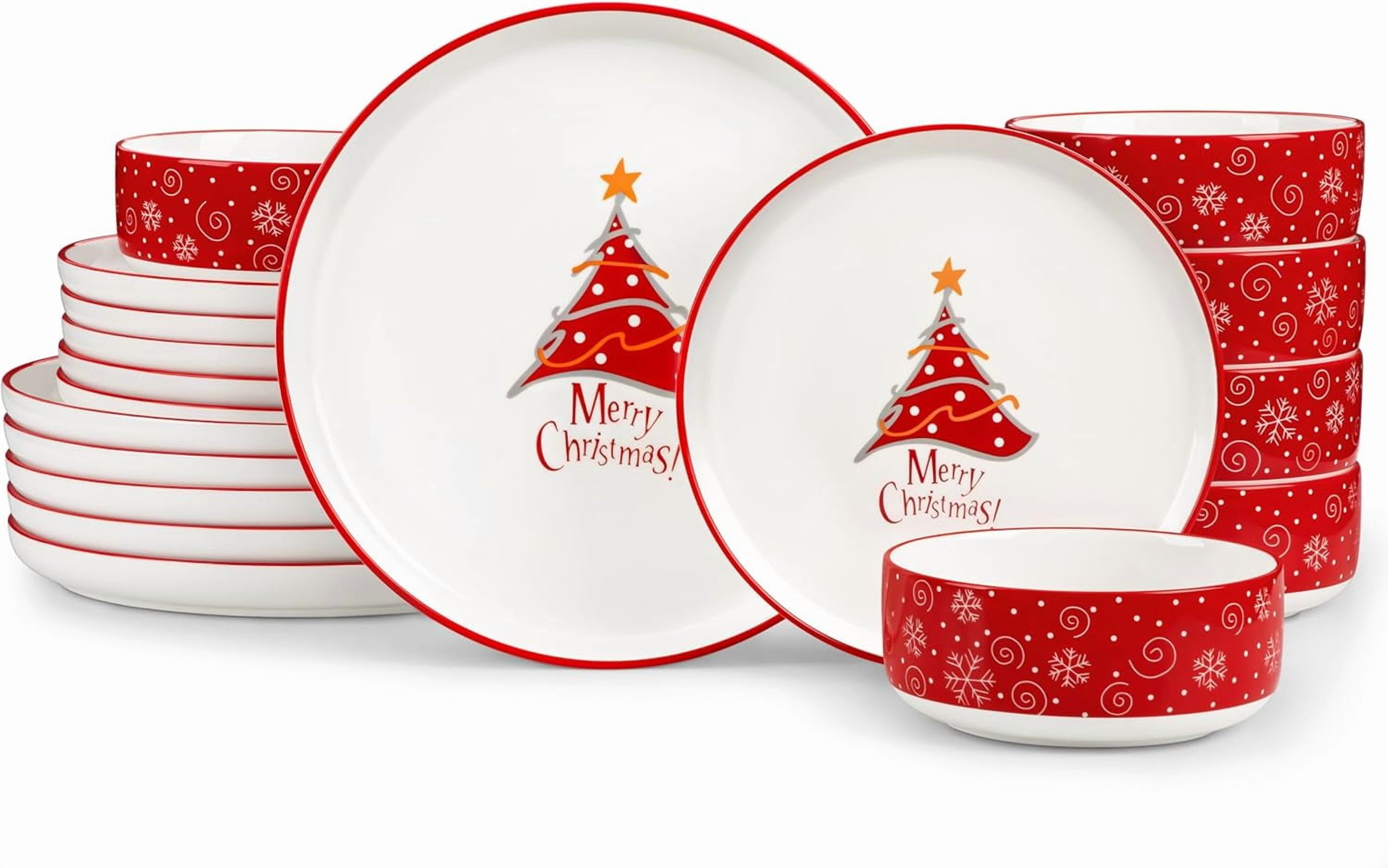 Nikko Ceramics Christmastime 12-Piece Dinnerware Set, Service for