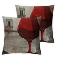 thumbnail image 2 of Acheng Decorative Throw Pillow Cover Wine Paris Red Eiffel Tower Window Simple Clip Abstract Alcohol Bar Bottle Cafe Wineglass Pillowcase Square Size Cushion Case,2 Pcs White, 2 of 6
