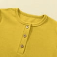 thumbnail image 3 of XIMIN Kid Boys Girls Linen Cotton Dress Shirts Solid Color Button Up Henley Ribbed Shirt with One Pocket Short Sleeve Lightweight Summer Tees Tops Fall Clothes, 3 of 8