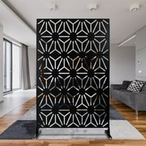Outdoor & Indoor Privacy Screen Metal Privacy Screen 76" H×48" W, Freestanding Decorative Privacy Screen for Deck Balcony Patio, Privacy Fence Panels for Outside Lawn Garden