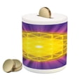 thumbnail image 1 of Purple Mandala Piggy Bank, Geometry Themed Print Flower of Life Motif with Purple Shade Rays, Ceramic Coin Bank Money Box for Cash Saving, 3.6" X 3.2", Multicolor, by Ambesonne, 1 of 4