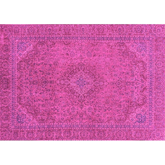 Ahgly Company Indoor Rectangle Abstract Pink Modern Area Rugs, 8' x 10'
