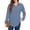 Blue, variant on Women's Waffle Knit Tops Henley Casual Shirts Long Sleeve V Neck Solid Color Casual Tunic Tops S-XXL