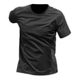 thumbnail image 5 of Men's Quick Dry T-Shirt Ice Silk Athletic Top, Short Sleeve Crewneck Solid Color Casual Tee, Moisture Wicking Breathable Summer Shirt For Gym Workout Daily | Zenithor,Black L, 5 of 6