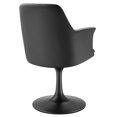 thumbnail image 6 of Side Dining Chair Armchair, Black, Faux Leather, Metal, Bar Pub Cafe Bistro Dining Kitchen Hospitality Restaurant, Modern Contemporary, HB37309, 6 of 10