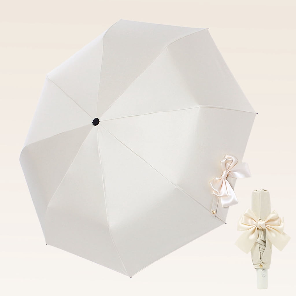 Auto Sun and Rain Umbrella Lightweight Folding Design with Large Bowknot