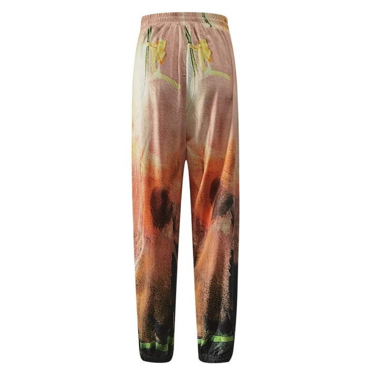 YWDJ Joggers for Women Plus Size Casual Printed Straight-leg Pants
