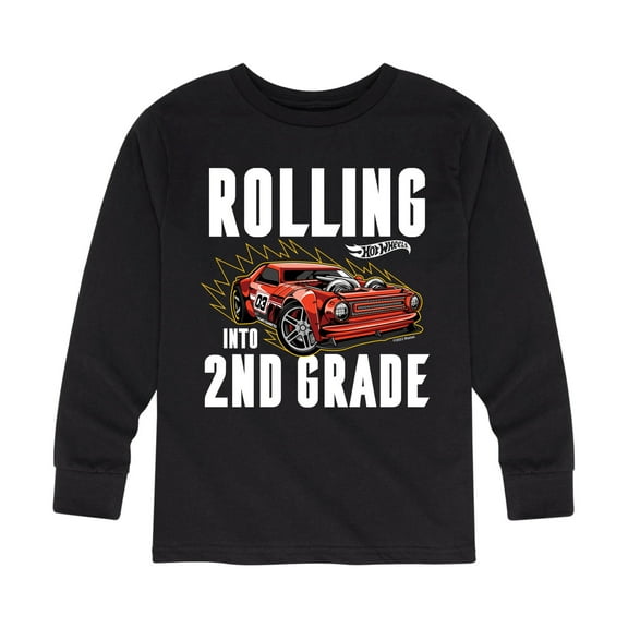 Hot Wheels - Rolling Into 2nd Grade - Youth Long Sleeve Graphic T-Shirt