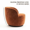 thumbnail image 6 of Kidol & Shellder Swivel Accent Chair Furry Round Barrel Chair 360 Degree Sofa Club Armchairs for Living Room Bedroom, Caramel, 6 of 7