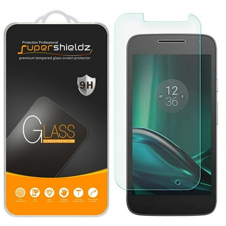 [2-Pack] Supershieldz for Motorola Moto G4 Play Tempered Glass Screen Protector, Anti-Scratch, Anti-Fingerprint, Bubble