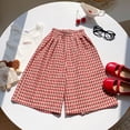 thumbnail image 6 of Zanarzt Girls Pants Toddler Kids Summer Cotton Linen Pants Boys Girls Casual Plaid Long Pant Beach Pants 18-24 Months,Red, 6 of 8