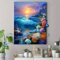 thumbnail image 4 of UXIEQU Seascape Floral Canvas Wall Art 15.75x11.81 Inches, 4 of 8
