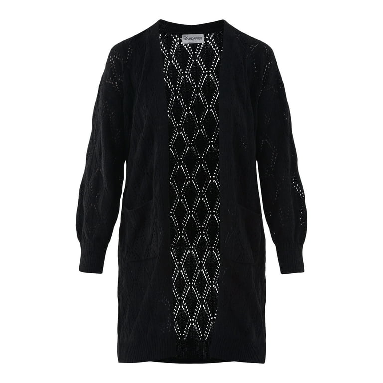 No Boundaries Pointelle Duster Cardigan Women s and women s Plus Size XXS 2XL Walmart