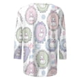 thumbnail image 5 of Easter Shirt for Women Watercolor Eggs And Floral Graphic Tunic Three Quarter Sleeve Crewneck Soft Stretch Fabric Festival Apparel Gift For Women, 5 of 6