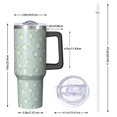thumbnail image 2 of 40oz Pioneer Flower Floral Print Pattern Insulated Tumbler with Handle, BPA-Free Leak Proof Lid and Straws, Double Wall Vacuum, Hot 12h/Cold 34h, 2 of 6
