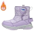 thumbnail image 2 of XXWXYD Kids Boot Girls Boys Snow Boots Outdoor Warm Comfortable Non Slip Mid Calf Padded Small Big Kids Winter Shoes for Simple Casual Breathable Shoe(4.5-5 Years,Purple), 2 of 9