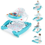 Costway 6 in 1 Baby Walker Adjustable Walker & Activity Center with Music 6-14 Months Green