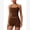 Brown, variant on 2 Pieces Workout Sets for Women Cross Back Tank Top Matching High Waist Biker Shorts Sports Bra Gym Leggings Yoga Pilates Outfits Tracksuit