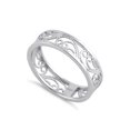 thumbnail image 1 of Celtic Design Stackable 925 Sterling Silver Platinum Plated Women Ring Jewelry, 1 of 2