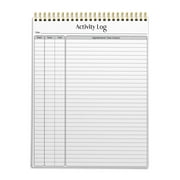Better Office Products Activity Log Notepad, 8.5"in x 11"in, White, 50 Sheets
